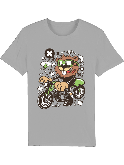 Camiseta con diseño de Castor Racer de dibujos animados