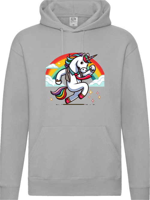 Premium Hoodie Einhorn mit Regenbogen