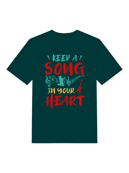 Keep a Song in your Heart color Front - Unisex Erwachsenen Bio Baumwolle T-Shirt Creator 2.0 ST/St SH