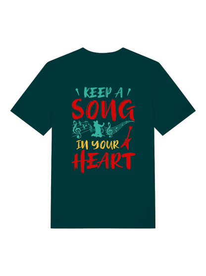 Keep a Song in your Heart color Front - Unisex Erwachsenen Bio Baumwolle T-Shirt Creator 2.0 ST/St SH