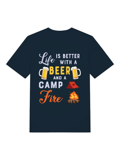 La vida es mejor con cerveza y acampada - Camiseta unisex de manga corta de algodón orgánico para adultos Creator T-Shirt 2.0 ST/ST SH