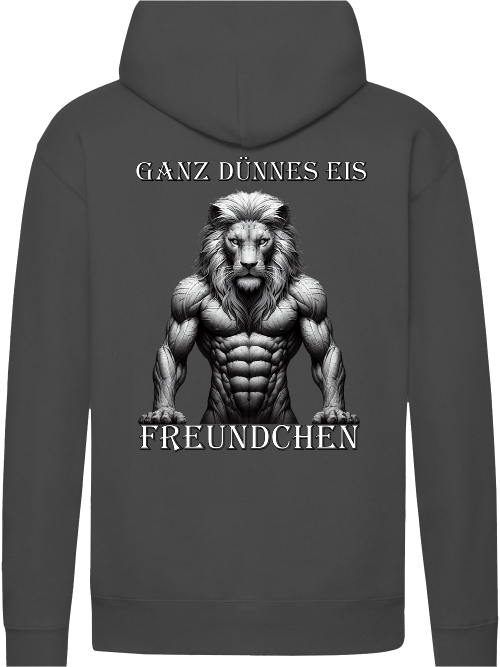 Premium Hooded Sweat Hoodie Partner Shirt Lion Very Thin Ice Back