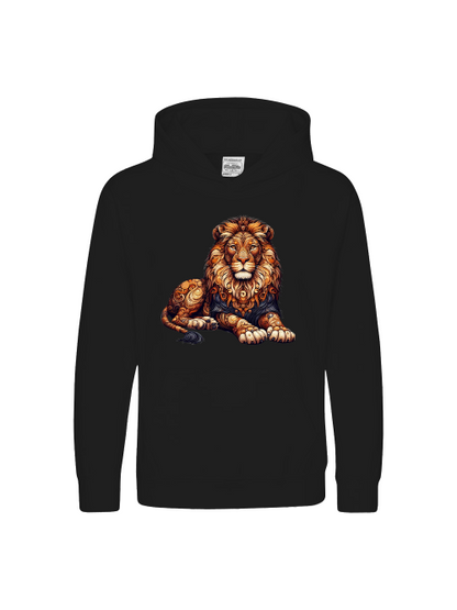 Sudadera con capucha premium para niños Sweet Mandala Lion