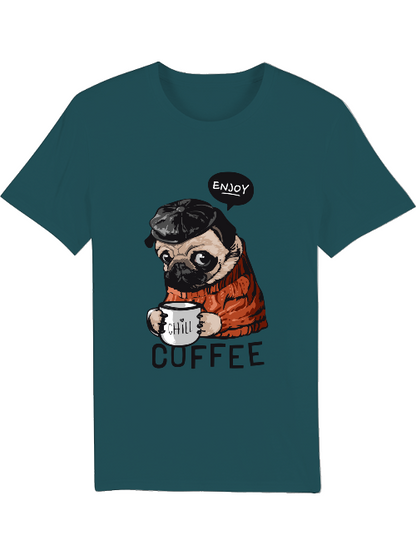 Perro disfruta del café Relájate - Camiseta del creador SK
