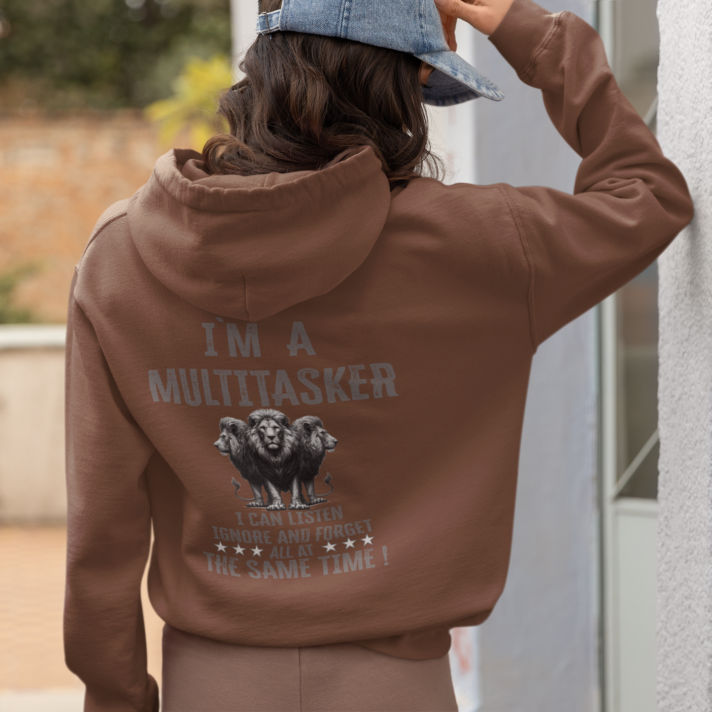 Girlie College Hoodie I`m a Multitasker 3 Löwen