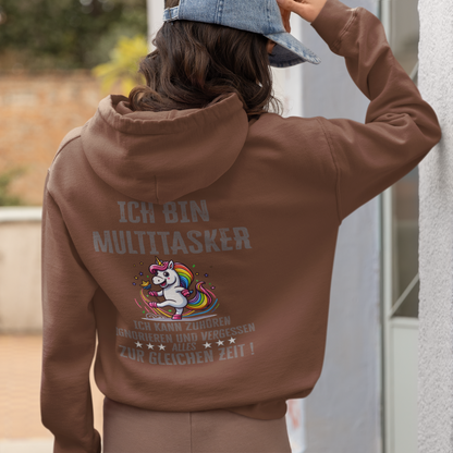 Sudadera con capucha Cruiser Soy multitarea Unicornio Sonajero Danza Colorido