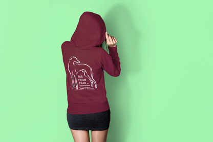 Sudadera con capucha para mujer con estampado DTF - FARFROMFEAR Bienestar Animal Estampado a doble cara
