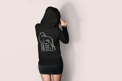 Sudadera con capucha para mujer con estampado DTF - FARFROMFEAR Bienestar Animal Estampado a doble cara