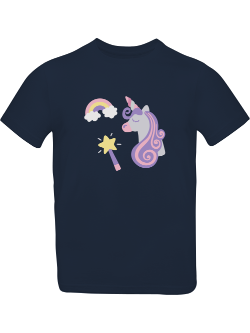 Einhorn mit Regenbogen und Zauberstab T-Shirt Kids SK