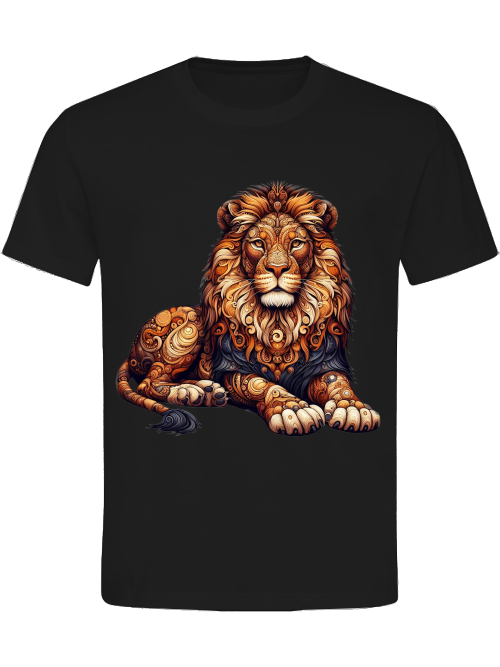 Heavy Cotton T-Shirt Mandala Lion