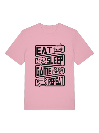 Eat Sleep Game Repeat Front - Unisex Erwachsenen Bio Creator T-Shirt SH