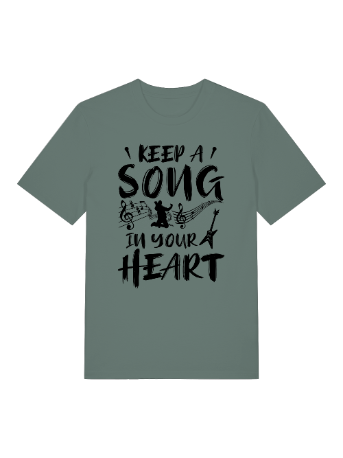 Keep a Song in your Heart Front - Unisex Erwachsenen Bio Baumwolle T-Shirt Creator 2.0 ST/St SH