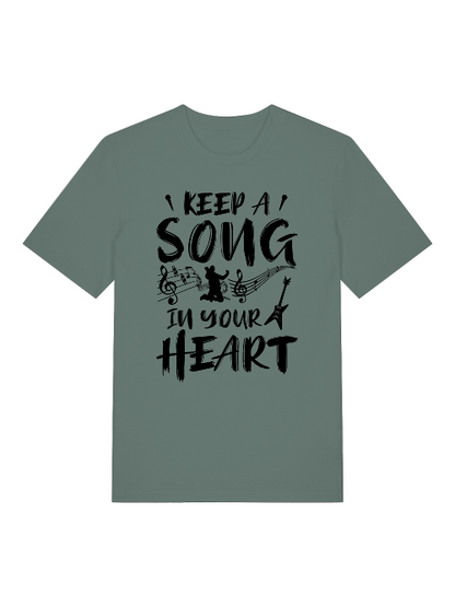 Keep a Song in your Heart Front - Unisex Erwachsenen Bio Baumwolle T-Shirt Creator 2.0 ST/St SH