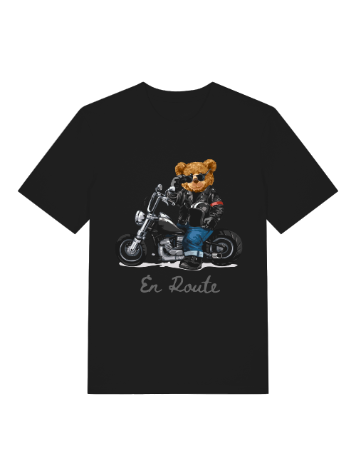 Biker Teddy En Route Front - Unisex Erwachsenen Bio Creator T-Shirt SH