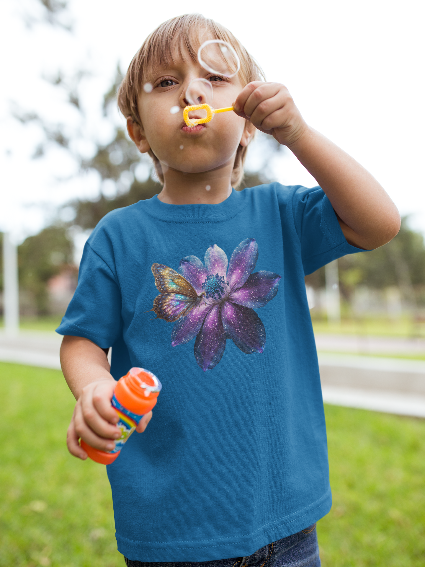 T-Shirt Kids Galaxy Flower with Butterfly