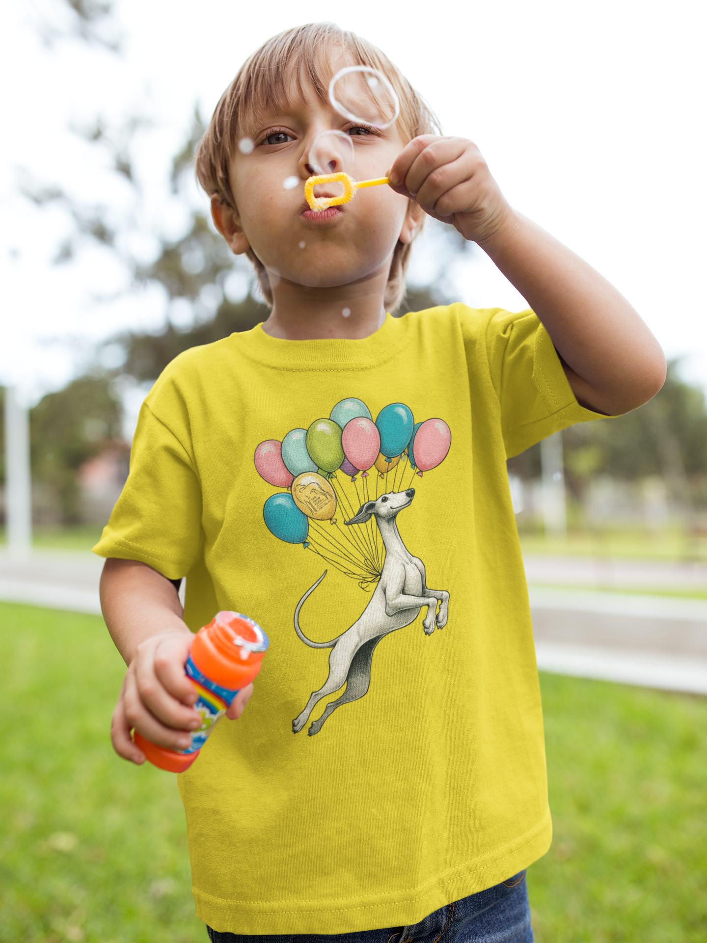 Unisex Kinder Premium organic T-Shirt - Windhund Luftballons FARFROMFEAR