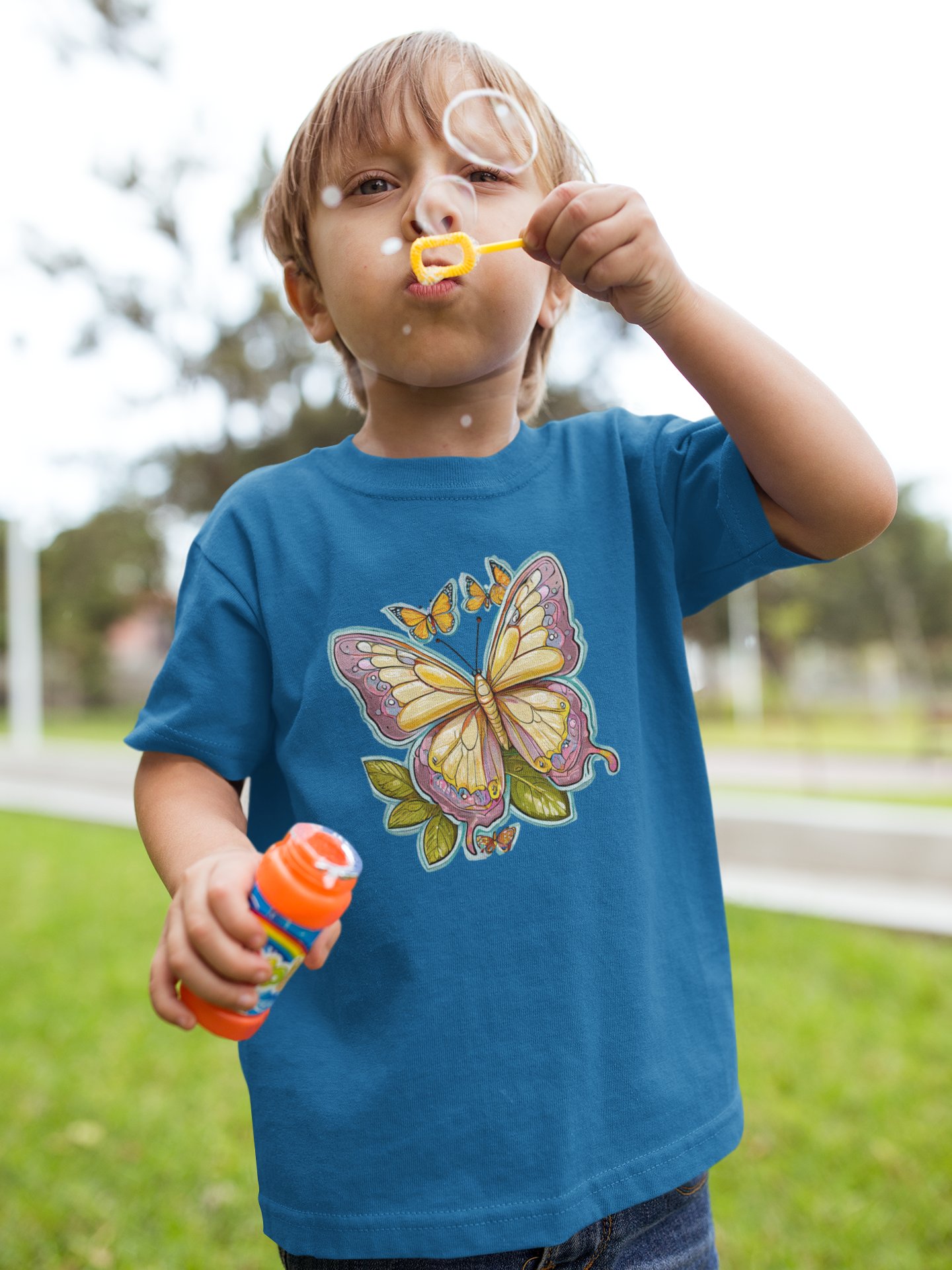 Schmetterling gemalt mit Aura T-Shirt Kids SK