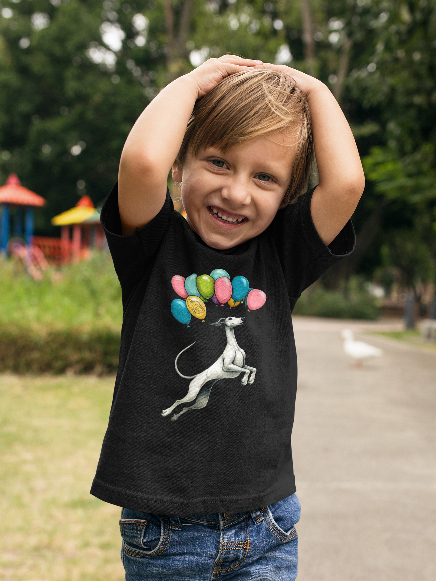 Unisex Kinder Premium organic T-Shirt - Windhund Luftballons FARFROMFEAR