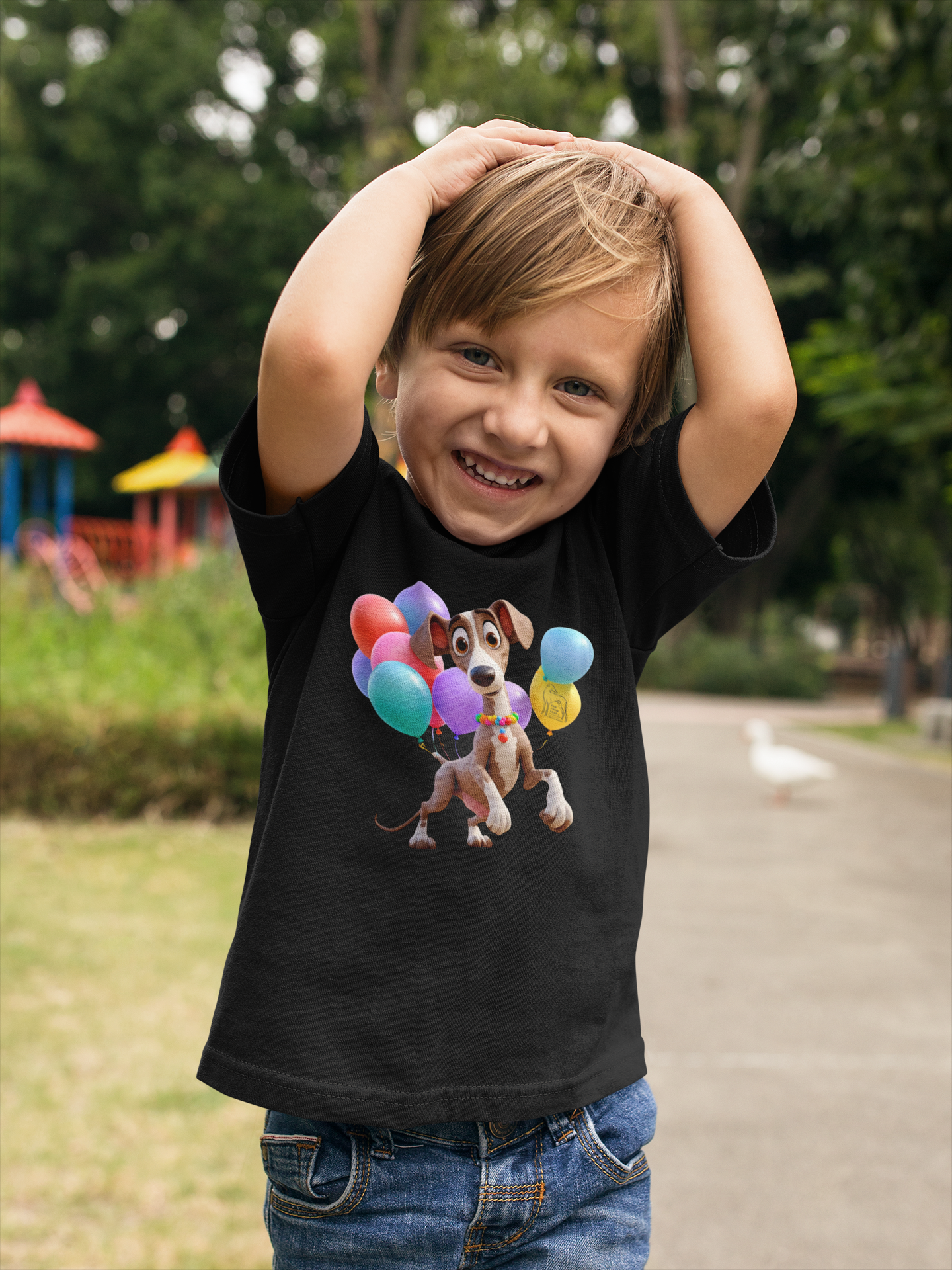 Unisex Kinder Premium organic T-Shirt - Windhund Comic Ballons 2 FARFROMFEAR