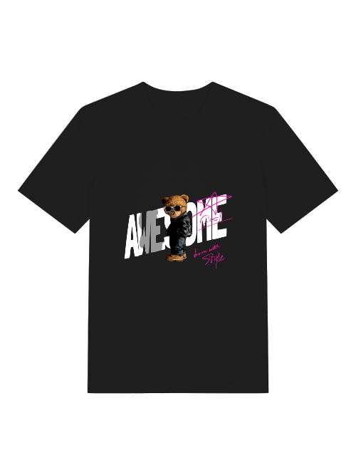 Born with Style Teddy Front - Unisex Erwachsenen Bio Baumwolle Kurzarm Shirt Creator T-Shirt 2.0 ST/St SH