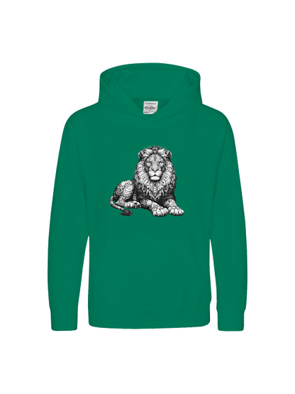 Sudadera con capucha Premium para niños Sweet Mandala Lion en gris
