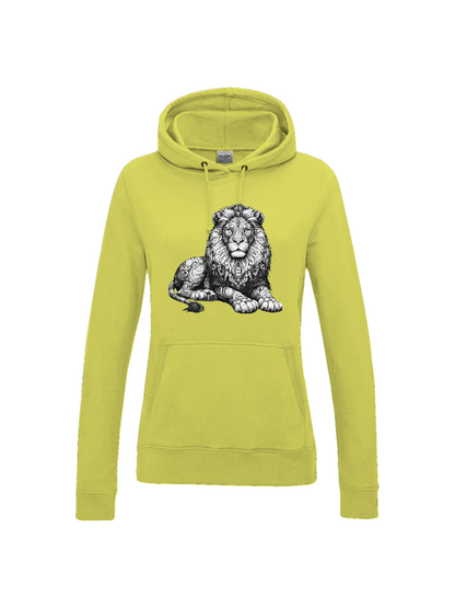Girlie College Sudadera con capucha Mandala Lion en gris