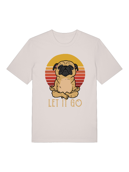 Let it go Yoga Dog Retro Front - Unisex Erwachsenen Bio Baumwolle Kurzarm Shirt Creator T-Shirt 2.0 ST/ST SH