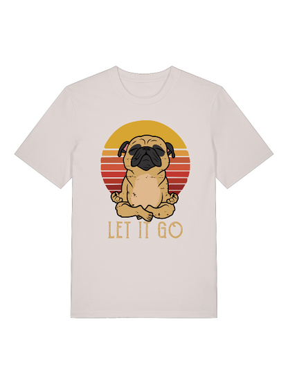 Let it go Yoga Dog Retro Front - Unisex Erwachsenen Bio Baumwolle Kurzarm Shirt Creator T-Shirt 2.0 ST/ST SH