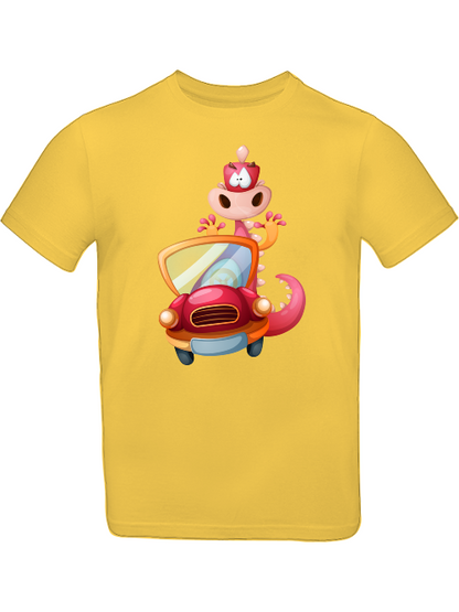 Cartoon Drache im Auto T-Shirt Kids SK
