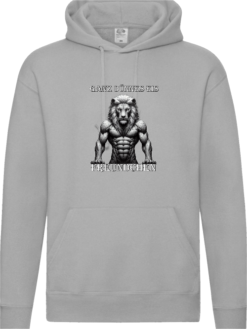 Premium Hooded Sweat Hoodie Partnershirt Löwe Ganz dünnes Eis front