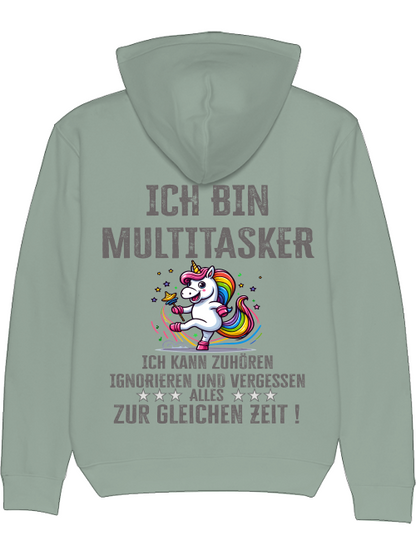 Sudadera con capucha Cruiser Soy multitarea Unicornio Sonajero Danza Colorido