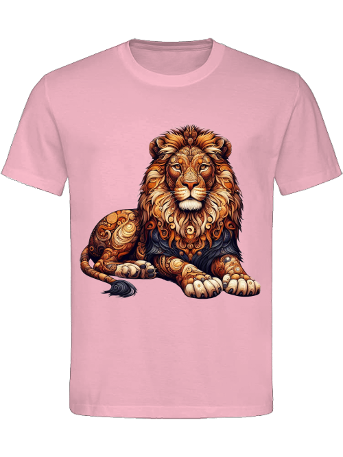 Heavy Cotton T-Shirt Mandala Lion