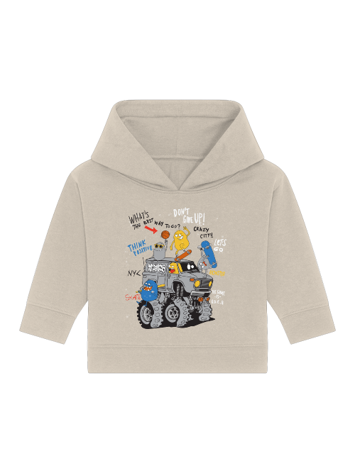 Cartoon Monster Truck mit Freunde - Baby Cruiser Hoodie Baby Kleinkinder Kapuzenpullover SK