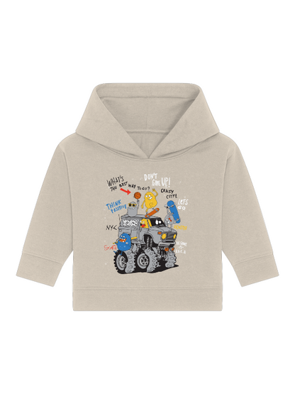 Camioneta monstruo de dibujos animados con amigos - Sudadera con capucha Baby Cruiser Sudadera con capucha para bebé niño pequeño SK