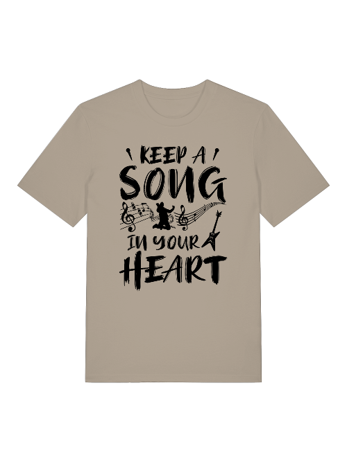 Keep a Song in your Heart Front - Unisex Erwachsenen Bio Baumwolle T-Shirt Creator 2.0 ST/St SH