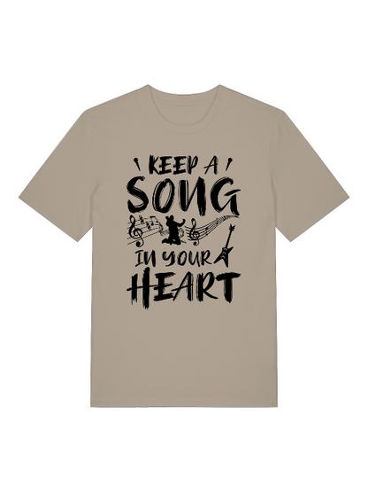 Keep a Song in your Heart Front - Unisex Erwachsenen Bio Baumwolle T-Shirt Creator 2.0 ST/St SH
