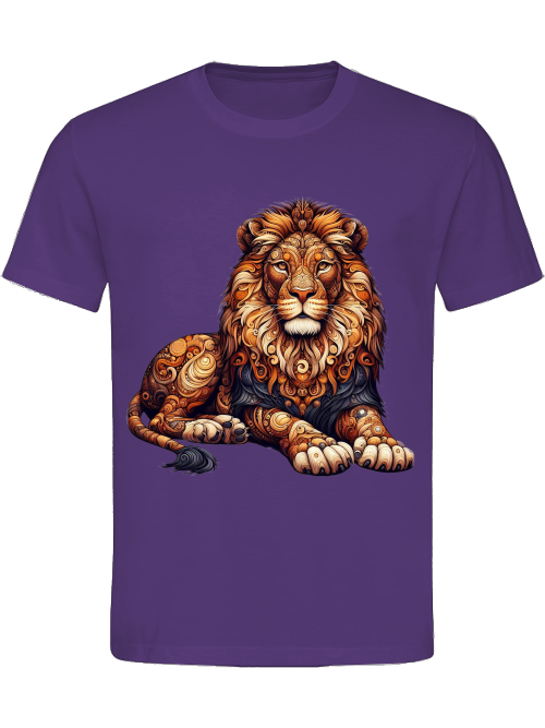 Heavy Cotton T-Shirt Mandala Lion