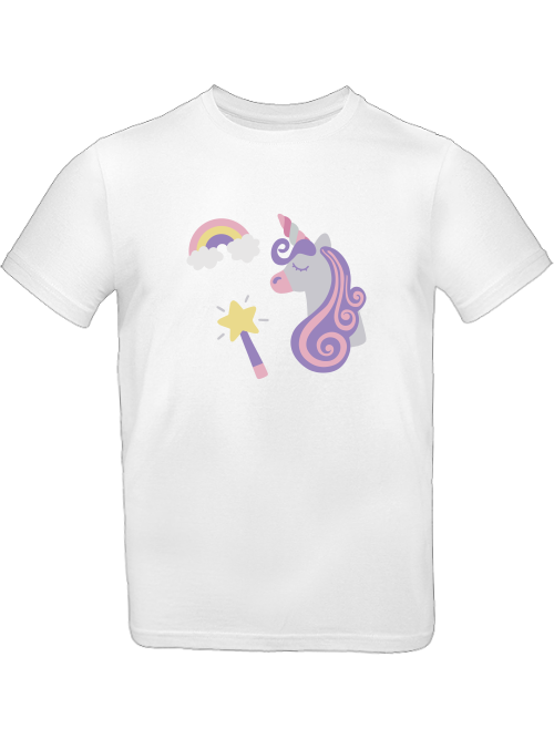 Einhorn mit Regenbogen und Zauberstab T-Shirt Kids SK