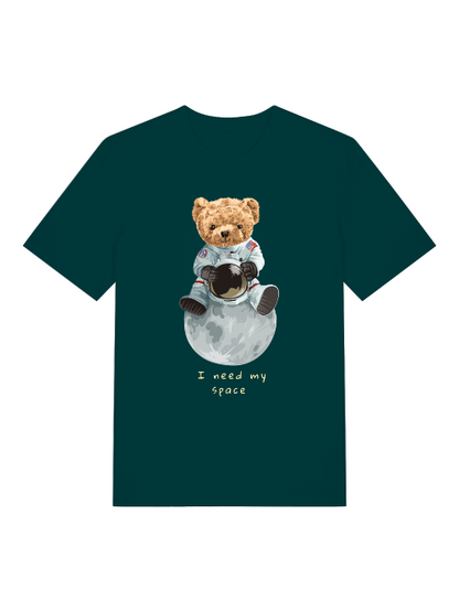 Astronaut Teddy Need my Space Front - Unisex Erwachsenen Bio Baumwolle Kurzarm Shirt Creator T-Shirt 2.0 ST/St SH