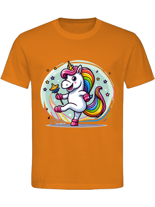 Heavy Cotton T-Shirt Unicorn dancing with bubble