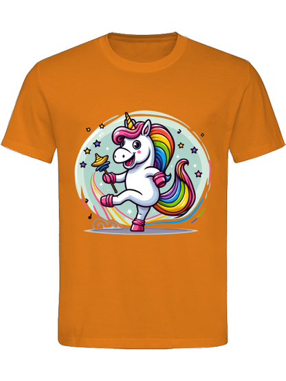 Heavy Cotton T-Shirt Unicorn dancing with bubble