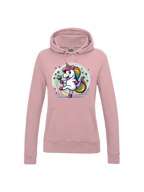 Girlie College Hoodie Einhorn tanzt mit Blase