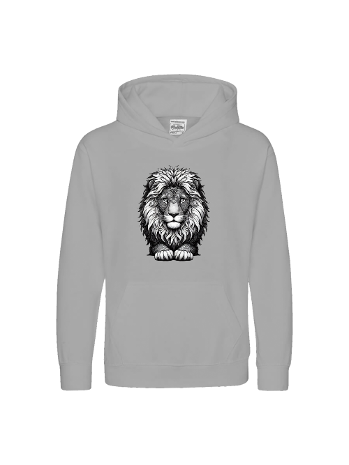 Kids Premium Hoodie Sweet Mandala lion head in gray