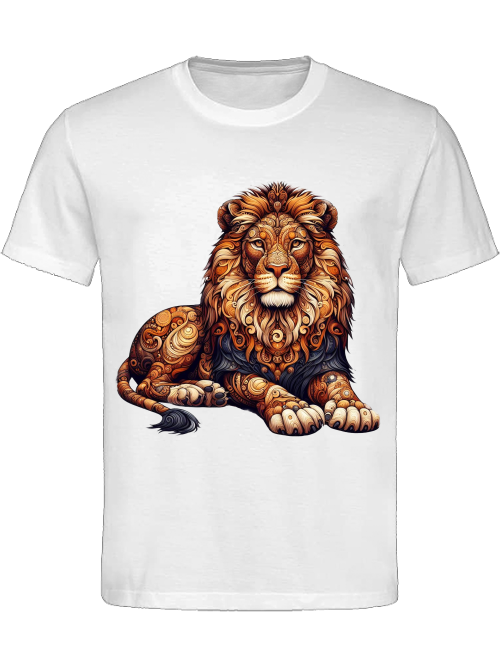 Heavy Cotton T-Shirt Mandala Lion