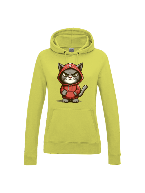 Girlie College Hoodie grimmige Katze