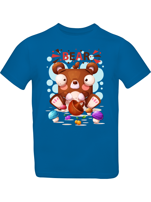 Cartoon Mini Bear with Mushrooms T-Shirt Kids