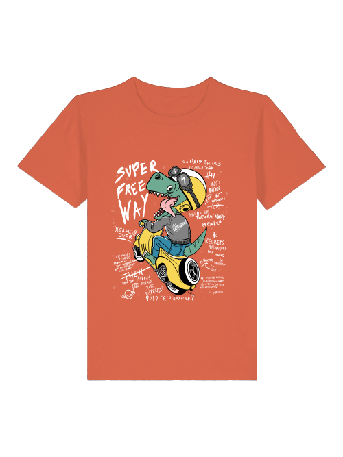 Cartoon Dinospeed auf Motorroller - Mini Creator 2.0 Kids T-Shirt SK