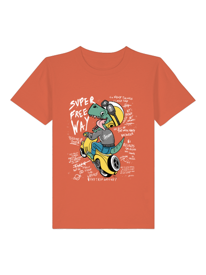 Cartoon Dinospeed auf Motorroller - Mini Creator 2.0 Kids T-Shirt SK