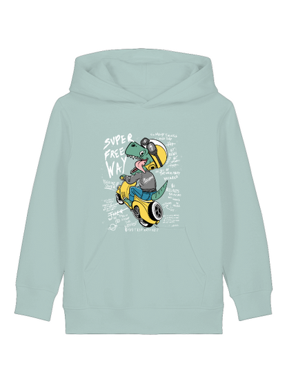Cartoon Dinospeed auf Motorroller - Mini Cruiser Hoodie 2.0 Kinder Kapuzenpullover SK