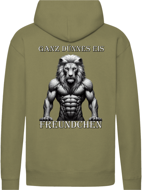 Premium Hooded Sweat Hoodie Partner Shirt Lion Very Thin Ice Back